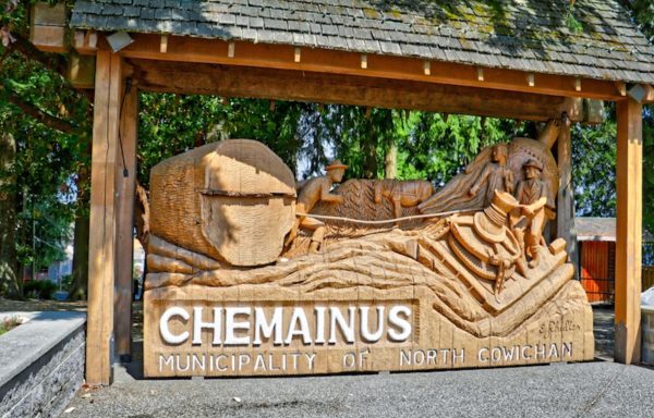 Chemainus Municipality Wooden Sign