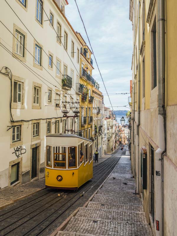 View of the funicular in Lisbon