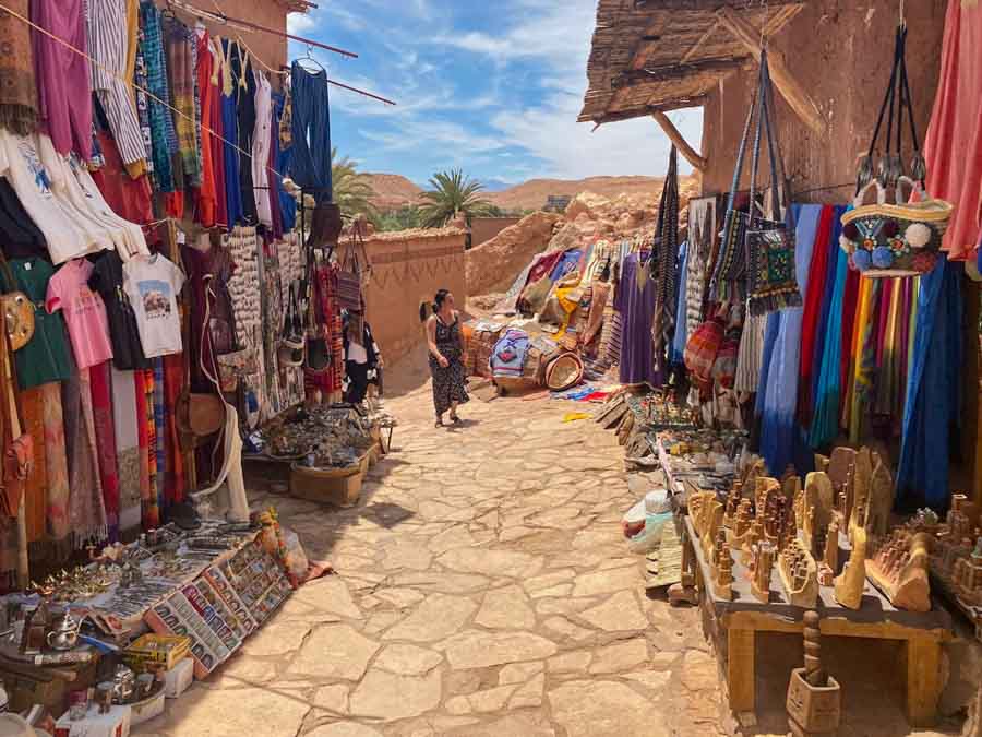 Shopping for souvenirs in the small villages of Morocco