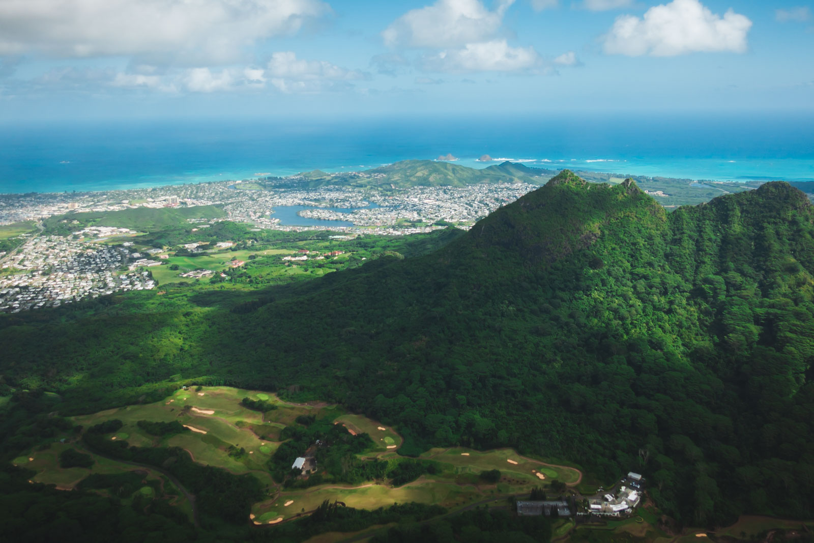 A view of Diamond Head from our helicopter ride over Oahu
